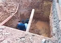 Main Gas pipeline damaged at Bhatlem at ongoing Smart City work site