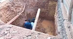 Main Gas pipeline damaged at Bhatlem at ongoing Smart City work site