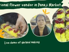 Traditional Flower Vendor in Panaji Market