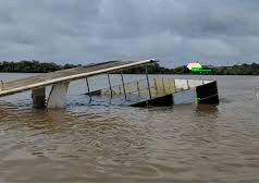 Parked Cruise Boat Near Mandovi Bridge Sank Last Night