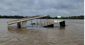 Parked Cruise Boat Near Mandovi Bridge Sank Last Night
