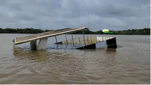 Parked Cruise Boat Near Mandovi Bridge Sank Last Night