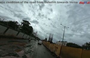 Pathetic condition of road from Dabolim to Verna