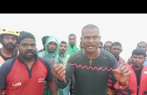 Fisherman Pele with the help of lifeguard rescued 27 fishermen from sinking trawler today morning