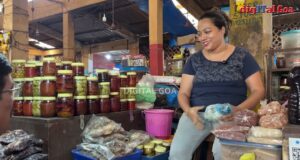 Family-run #homemade #fish and #vegetable #pickle #stall in #Mapusa #Market