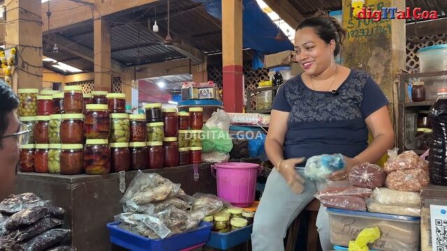 Family-run #homemade #fish and #vegetable #pickle #stall in #Mapusa #Market