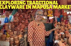 Exploring Traditional Clayware in Mapusa Market.