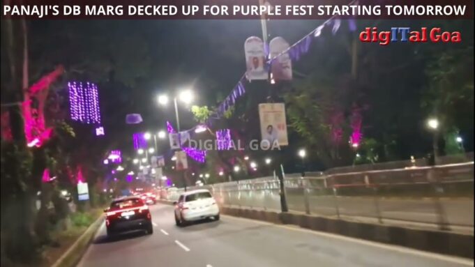 Panaji’s DB Marg decked up for Purple Fest starting today