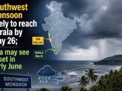 Southwest monsoon likely to reach Kerala by May 26; Goa may see onset in early June