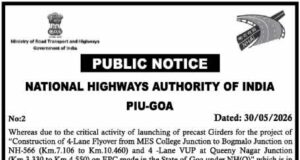 NHAI extends NH-566 traffic diversion till August 31 for Verna flyover works