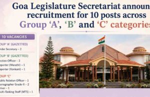 Goa Legislature Secretariat announces recruitment for 10 regular posts across categories