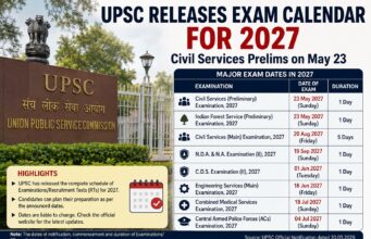 UPSC releases examination calendar for 2027