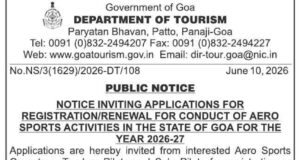 Tourism Department invites registrations for aero sports activities in Goa