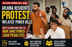 Anjuna residents protest ‘inflated’ power bills; Dept claims hike due to non sanctioned load penalties