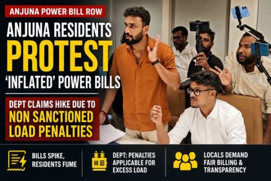 Anjuna residents protest ‘inflated’ power bills; Dept claims hike due to non sanctioned load penalties