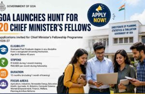 Goa govt invites applications for 20 Chief Minister’s Fellowship posts