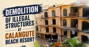 Demolition of illegal structures at Calangute Beach Resort commences