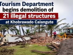 Tourism Department begins demolition of 21 illegal structures at Khobrawado Calangute