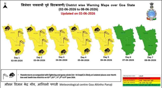 IMD issues yellow alert for Goa from June 3 to 6