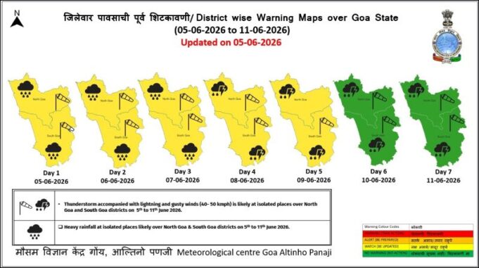 IMD issues yellow alert for Goa till June 9