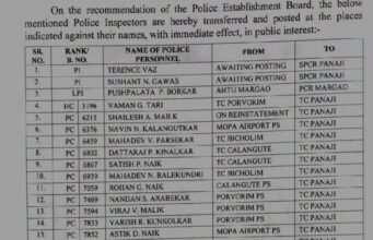 21 Police personnel, including 3 PIs transferred