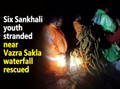 Six Sankhali youth stranded near Vazra Sakla waterfall rescued