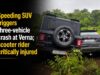 Speeding SUV triggers three-vehicle crash at Verna; scooter rider critically injured