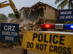 Man’s self-harm attempt during Morjim CRZ demolition prevented by police