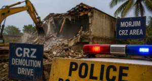 Man’s self-harm attempt during Morjim CRZ demolition prevented by police
