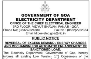 Electricity Dept issues notice withdrawing excess penalties