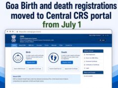 Goa Birth and death registrations moved to Central CRS portal from July 1