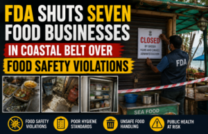 FDA shuts seven food businesses in coastal belt over food safety violations