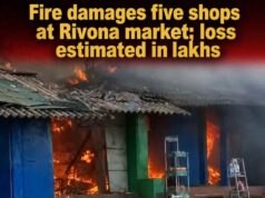 Fire damages five shops at Rivona market; loss estimated in lakhs