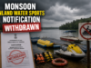 Monsoon inland water sports notification withdrawn