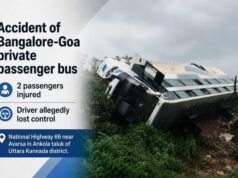 Bangalore–Goa private bus overturns on NH-66; two passengers injured