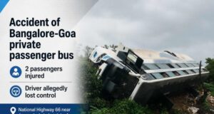 Bangalore–Goa private bus overturns on NH-66; two passengers injured