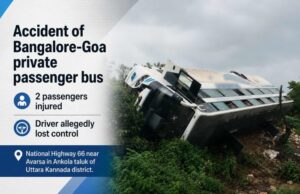 Bangalore–Goa private bus overturns on NH-66; two passengers injured
