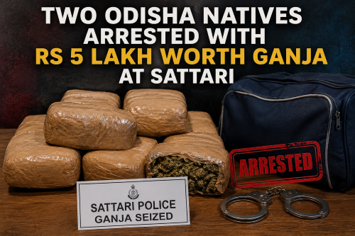 Two Odisha natives arrested with Rs 5 lakh worth ganja at Sattari