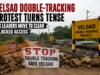Velsao double-tracking protest turns tense as leaders move to clear blocked access