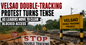 Velsao double-tracking protest turns tense as leaders move to clear blocked access