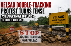 Velsao double-tracking protest turns tense as leaders move to clear blocked access
