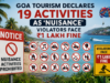 Goa Tourism Declares 19 Activities as ‘Nuisance’; Violators Face ₹1 Lakh Fine