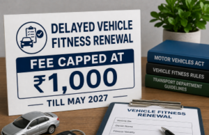 Delayed vehicle fitness renewal fee capped at ₹1,000 till May 2027