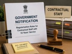Govt notifies regularisation rules for contractual staff with 10 years’ service
