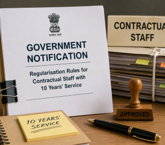 Govt notifies regularisation rules for contractual staff with 10 years’ service
