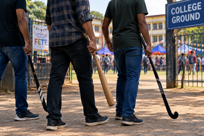 Three booked for entering Mapusa school fete with hockey sticks and baseball bats