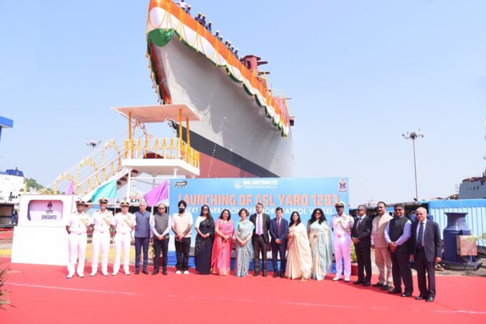 Goa Shipyard launches offshore patrol vessel INS Srishti