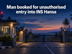 Man booked for unauthorised entry into INS Hansa
