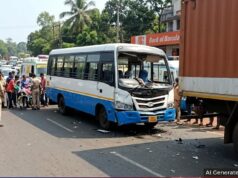Several injured as minibus hits container truck at Balli