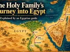 Egyptian guide explaining the Sacred Route Taken by Jesus, Mary and Joseph into Egypt.